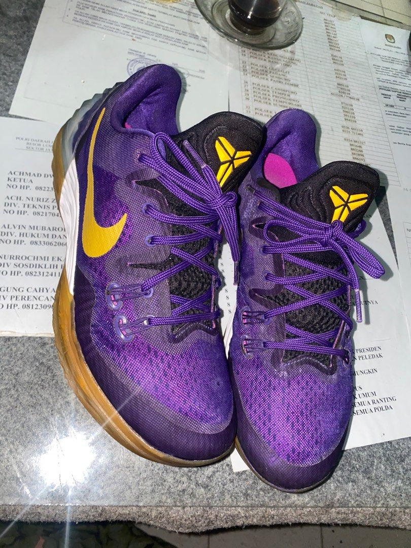 yellow purple kobe shoes