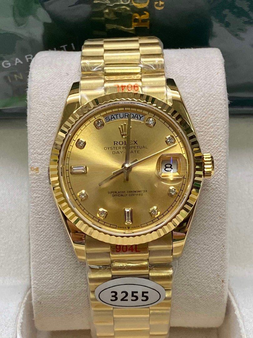 Presedential day date swiss (Category: Luxury Watches) located in Manila. Submitted by leywatch3s (Listing ID 1321688749, Image 3). Description: Onhand available With complete package NFC card & Rolex box ✅.