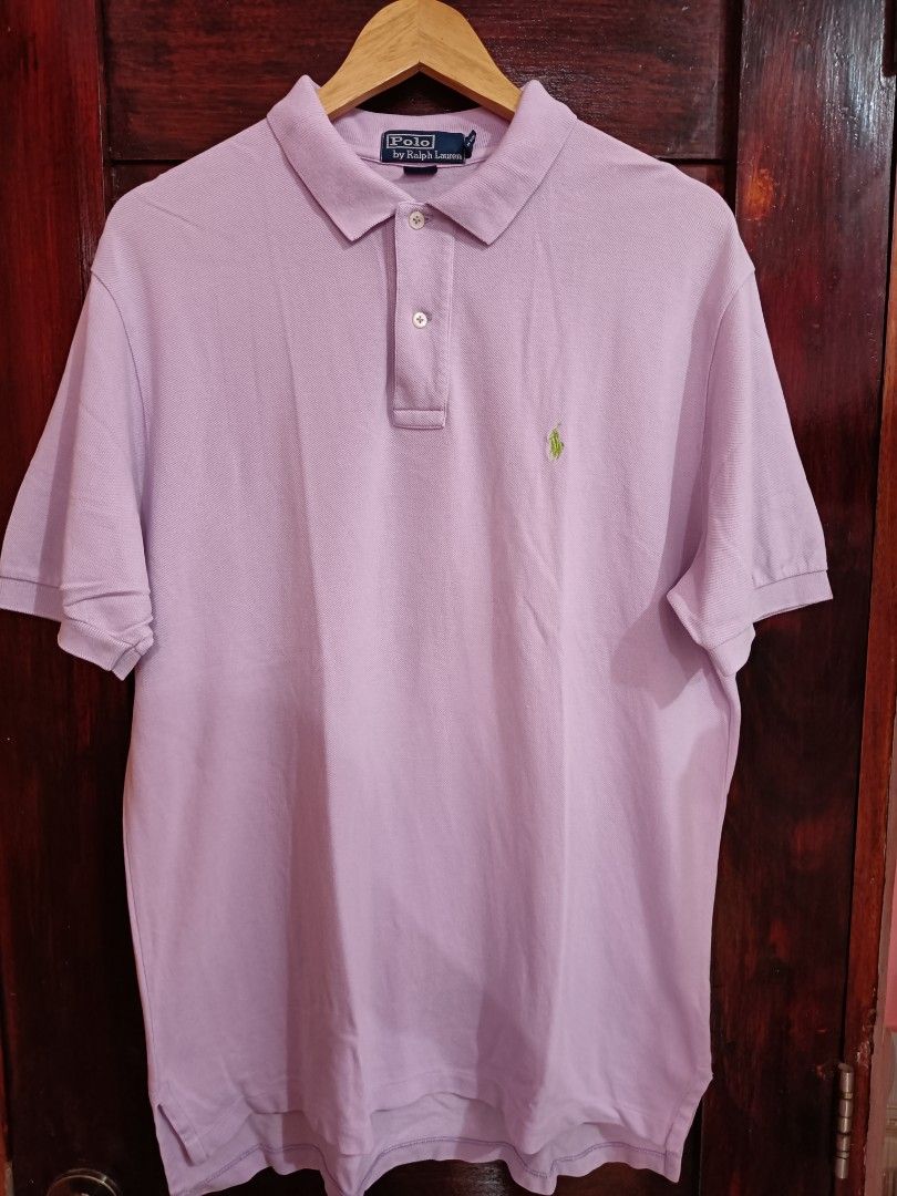 Ralph Lauren polo shirt (Category: Tshirts & Polo Shirts ) located in Caloocan City. Submitted by hashibiraaaa (Listing ID 1321732962, Image 1). Description: 22x29-31(longback) Color rate 9/10 Light purple Issue slits and minimal stain in under arm.