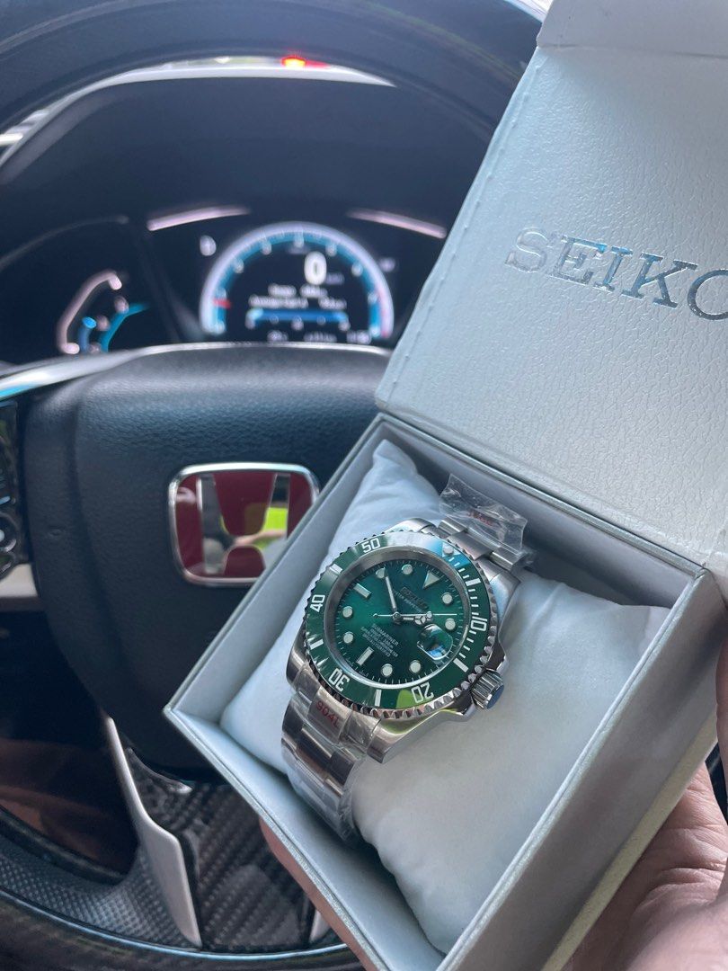 SEIKO CUSTOM MOD SUMBMARINER MOD (Category: Men's Watches) located in Bacoor. Submitted by miel888 (Listing ID 1321719783, Image 1). Description: ⌚️⌚️⌚️ Seiko Submariner mod ( SEIKOLEX ) Movement: powered by original seiko nh35 japan Glass: sapphire Bracelet: Oyster Case: aftermarket 40mm case 📩Kindly direct message us for inquiries. 📒DISCLAIMER: We are not affiliated with Seiko and/or any brand posted. All rights and trademarks belong to the r