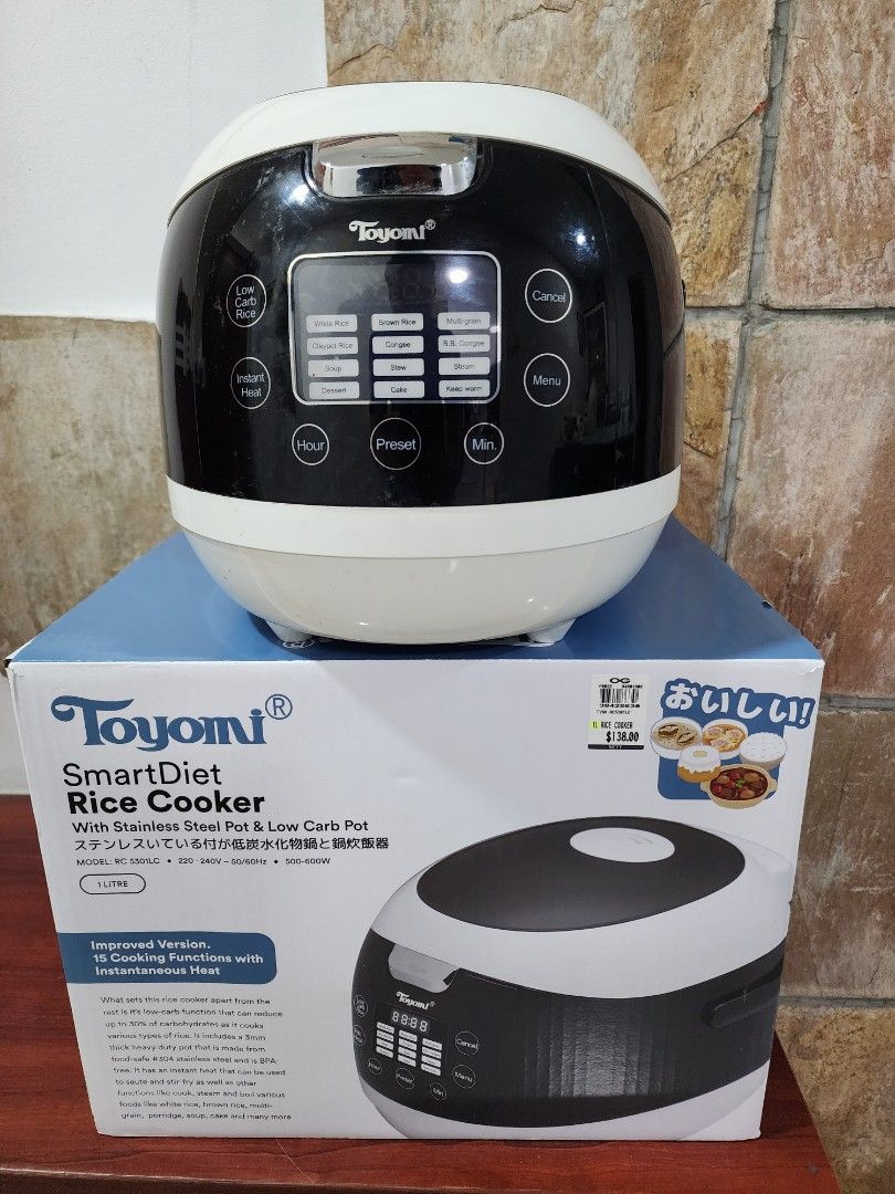 TOYOMI 1L SmartDiet Rice Cooker with Stainless Steel Low Carb Rice Pot RC 5301LC
