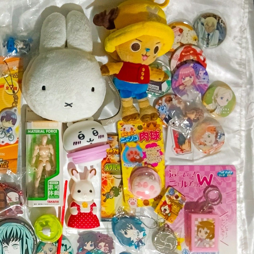 Trinkets, Anime merch, Anime rubber keychains, Anime pins, Anime can badges, Stuffed toys, Plushies, K-on, Demon slayer, Sylvanian families, Mofusand, Miffy, Chopper, One piece, chiikawa, japan trinkets, anik-anik, mini figure, hugcot, gashapon (Category: Character Goods) located in Majayjay. Submitted by gothtogo.ph (Listing ID 1321703179, Image 3). Description: Pictures for attention only, check the last photo and visit our FAC3B00K PAG3 SH0P. 