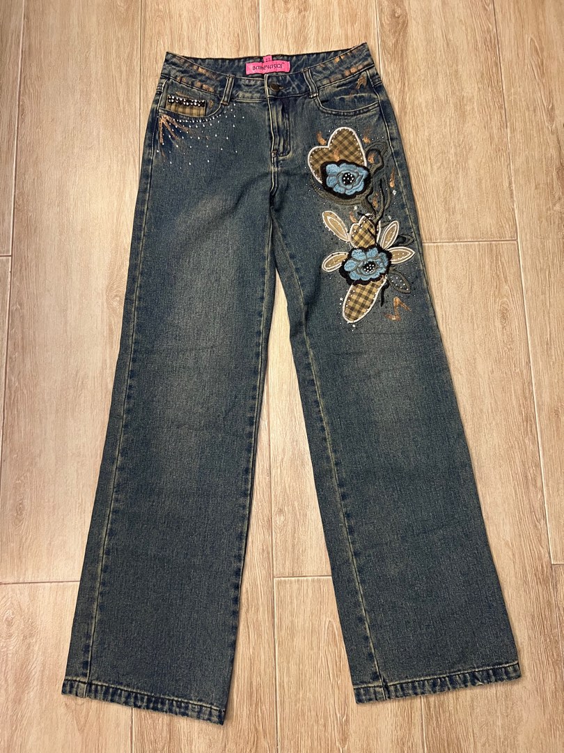 Vintage embroidered jeans cheap