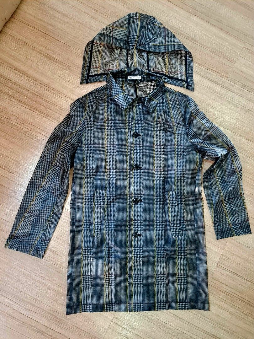 Zara plaid raincoat outlet