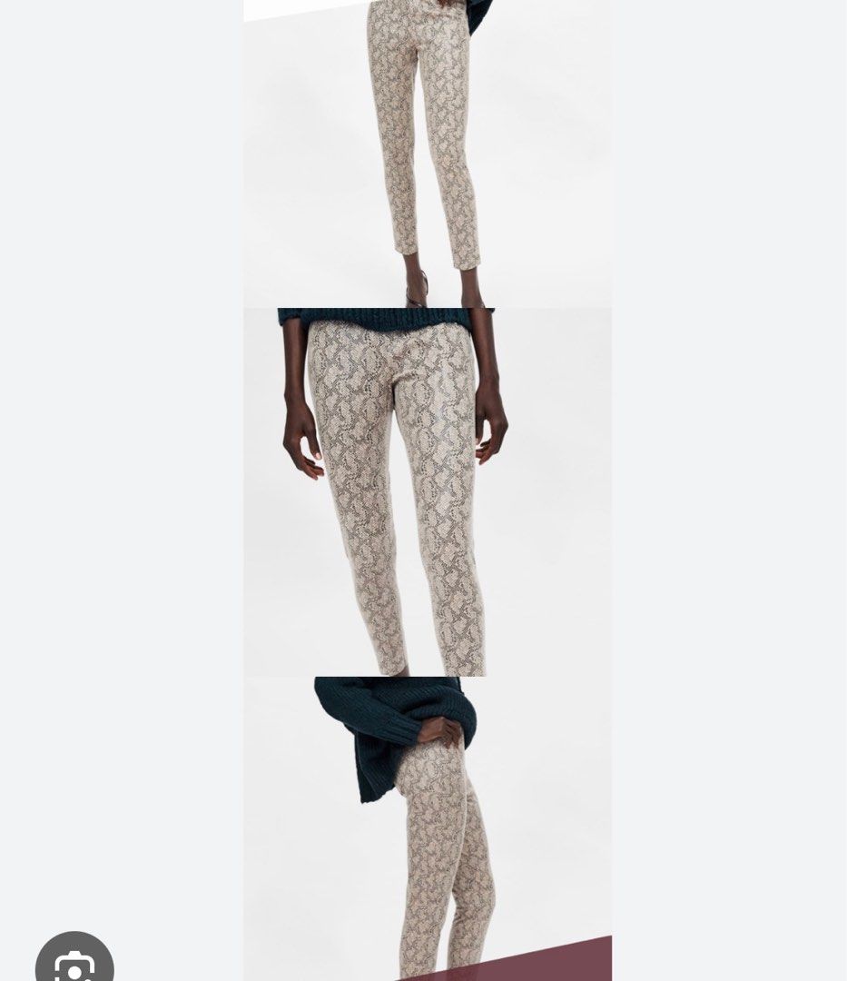 Zara Snake Print Legging with Zip Women s Fashion Bottoms Jeans Leggings on Carousell
