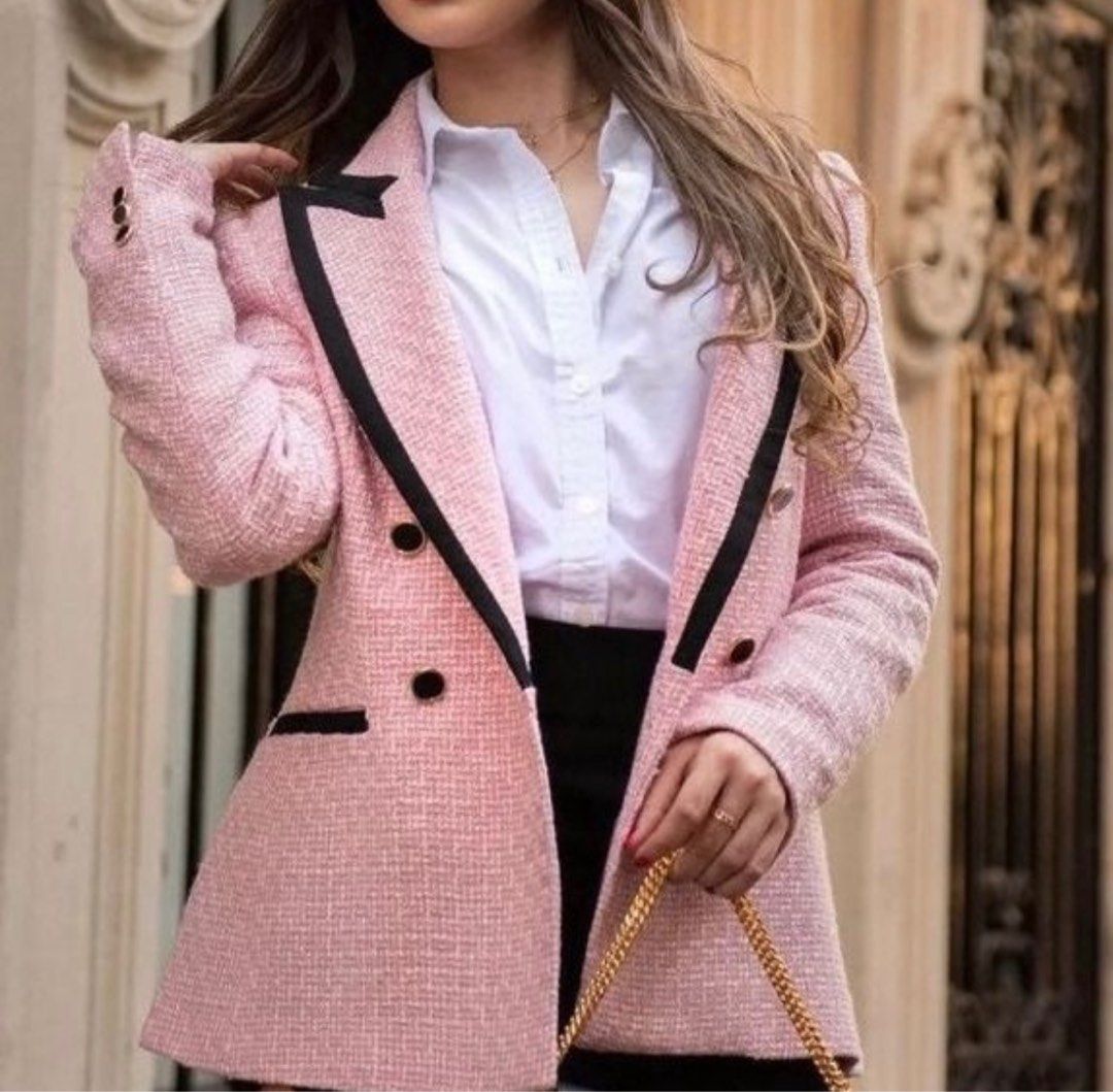 Tweed blazer womens zara on sale