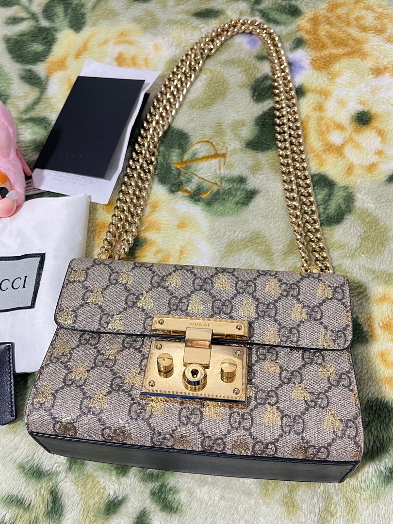 Gucci padlock bee bag discount