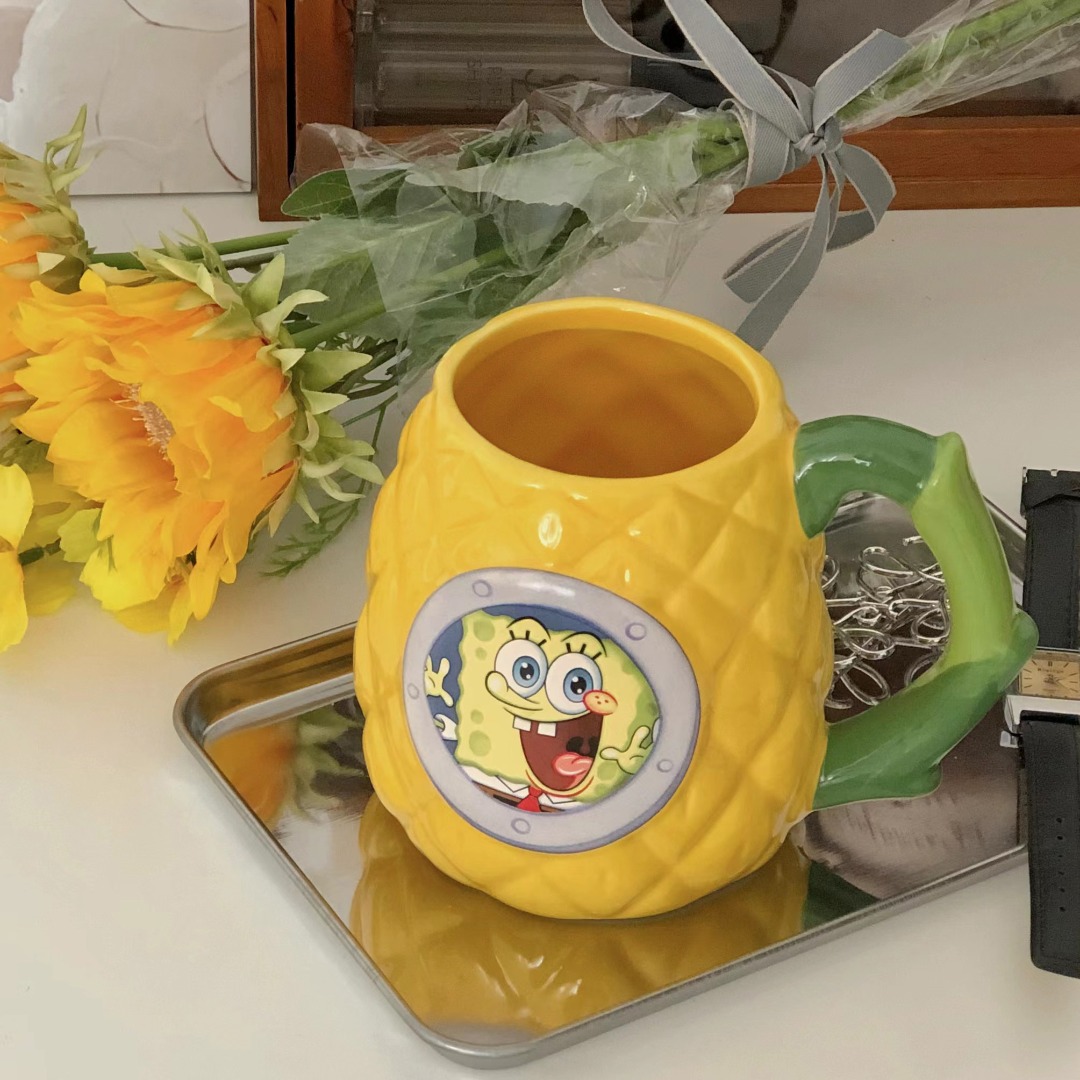 [100% NEW] SpongeBob Squarepants Glass Mug, Furniture & Home Living ...