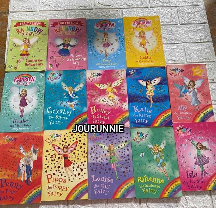 Free shipping | 14 Rainbow Magic book bundle by Daisy Meadows (Category: Children's Books) located in Iloilo. Submitted by youronlinesister (Listing ID 1321875762, Image 1). Description: 14 Rainbow Magic book bundle by Daisy Meadows Price :P490 free shipping via Jnt MOP: Gcash Location: Iloilo For shipping only No meetups please ty bawal sa maselan preloved with flaws May have tanning, browning, foxing, folds, tears ,creases, name of previous own