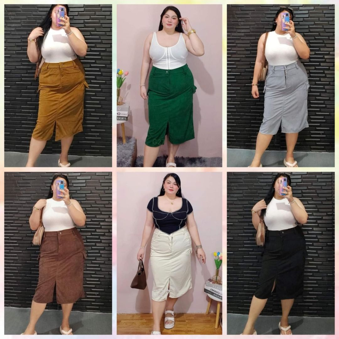 2XL TO 3XL Kitty Plus Size Corduroy Maxi Cargo Skirt Women s Fashion Bottoms Skirts on Carousell