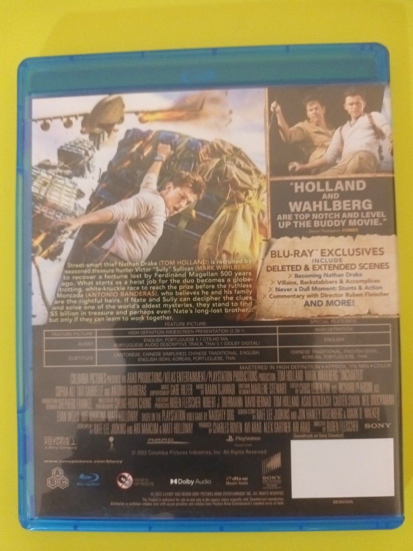 秘境探險UNCHARTED BLU-RAY MOVIE 藍光影碟中文字幕, 興趣及遊戲, 音樂、樂器& 配件, 音樂與媒體- CD 及DVD -  Carousell