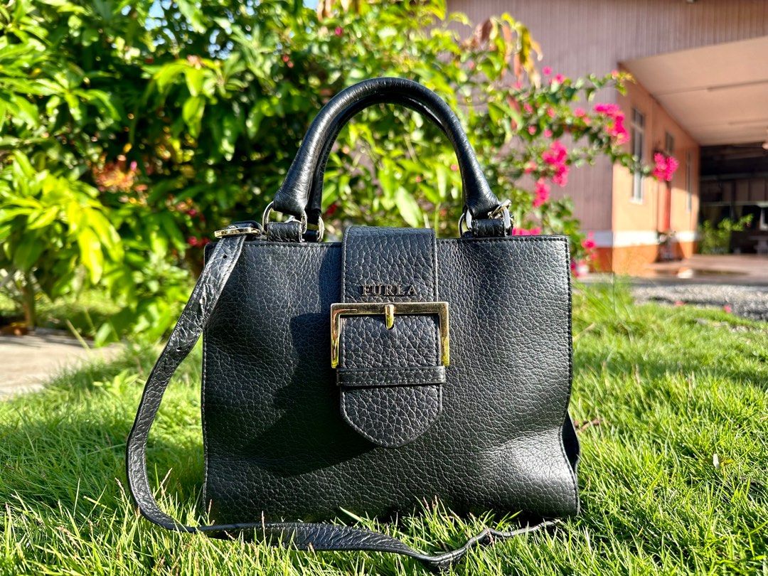 Authentic Furla Flo Grained Leather Small Tote Bag