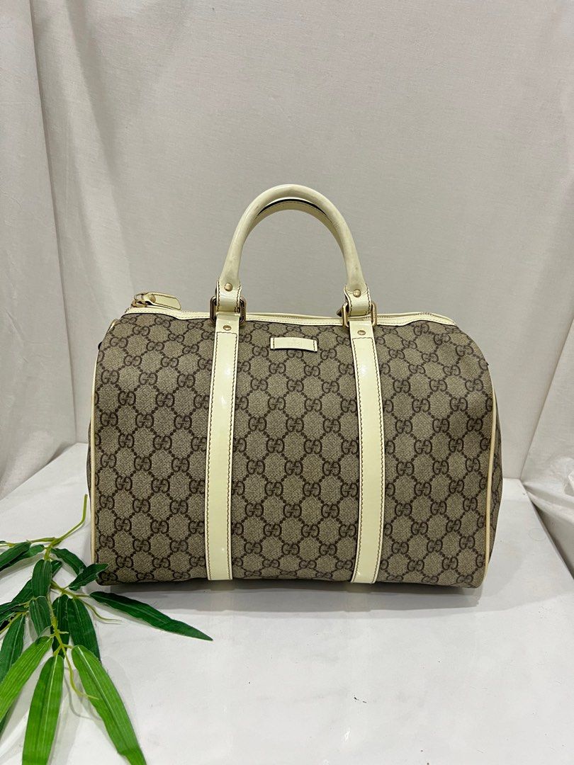 Authentic Gucci Joy Boston Bag GG Coated Canvas Medium