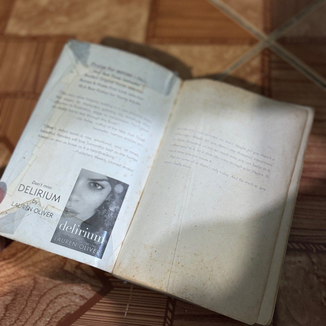 Before I Fall Paperback (Category: Storybooks) located in Bulacan. Submitted by tkcloudz (Listing ID 1321971794, Image 3). Description: Has some stains because of aging but otherwise still has plastic cover and readable :).