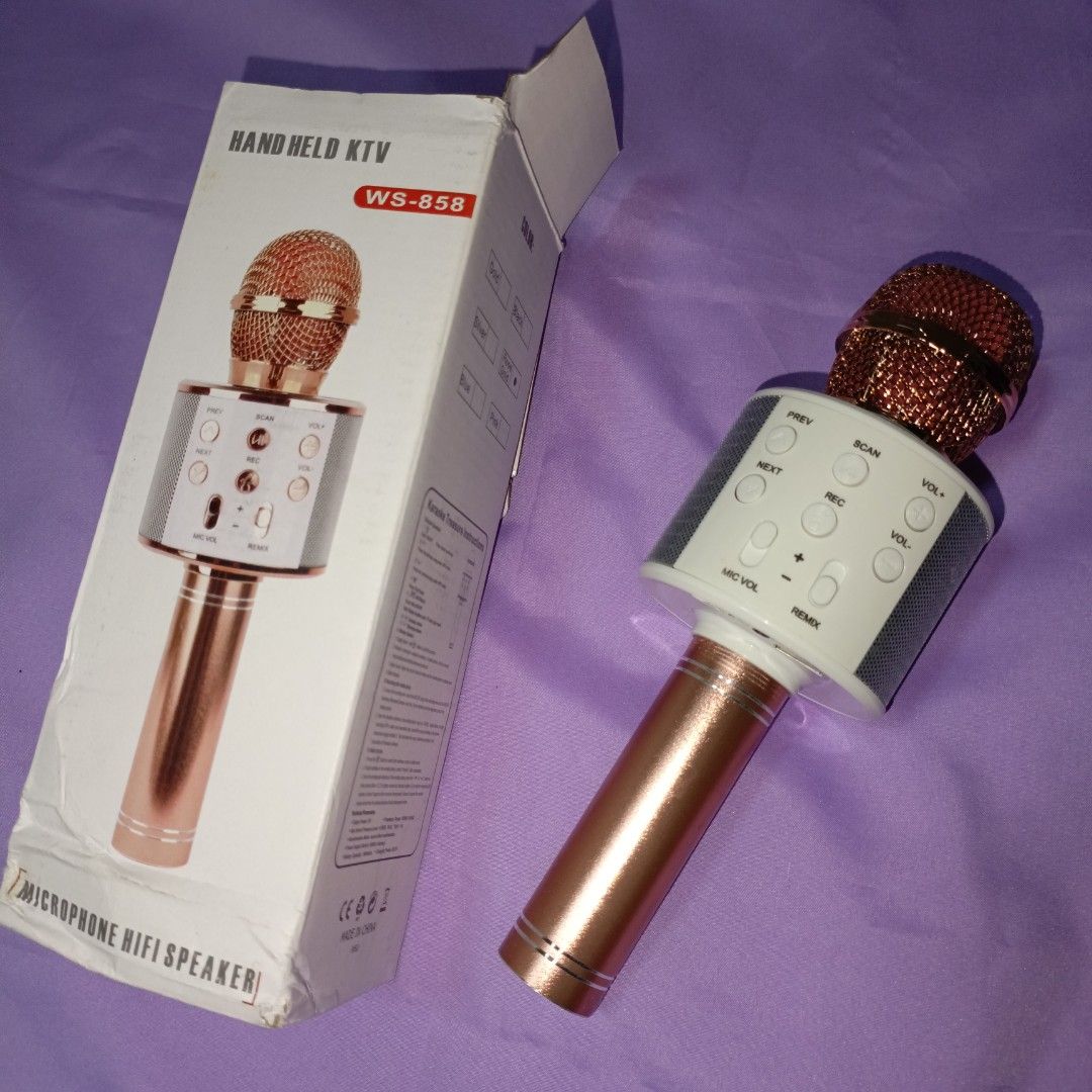 Bluetooth speaker-microphone (Category: Microphones) located in Manila. Submitted by forkeepsxo_ (Listing ID 1321836653, Image 1). Description: -brand new and never used -still working in good condition, but sound quality is 6/10 for me, that's why i'm selling it for a cheaper price -great for personal use -includes charging cable and box -rose gold and white in color -last price posted -pm for more pics -will give freebies for sure buyers! RFS: 