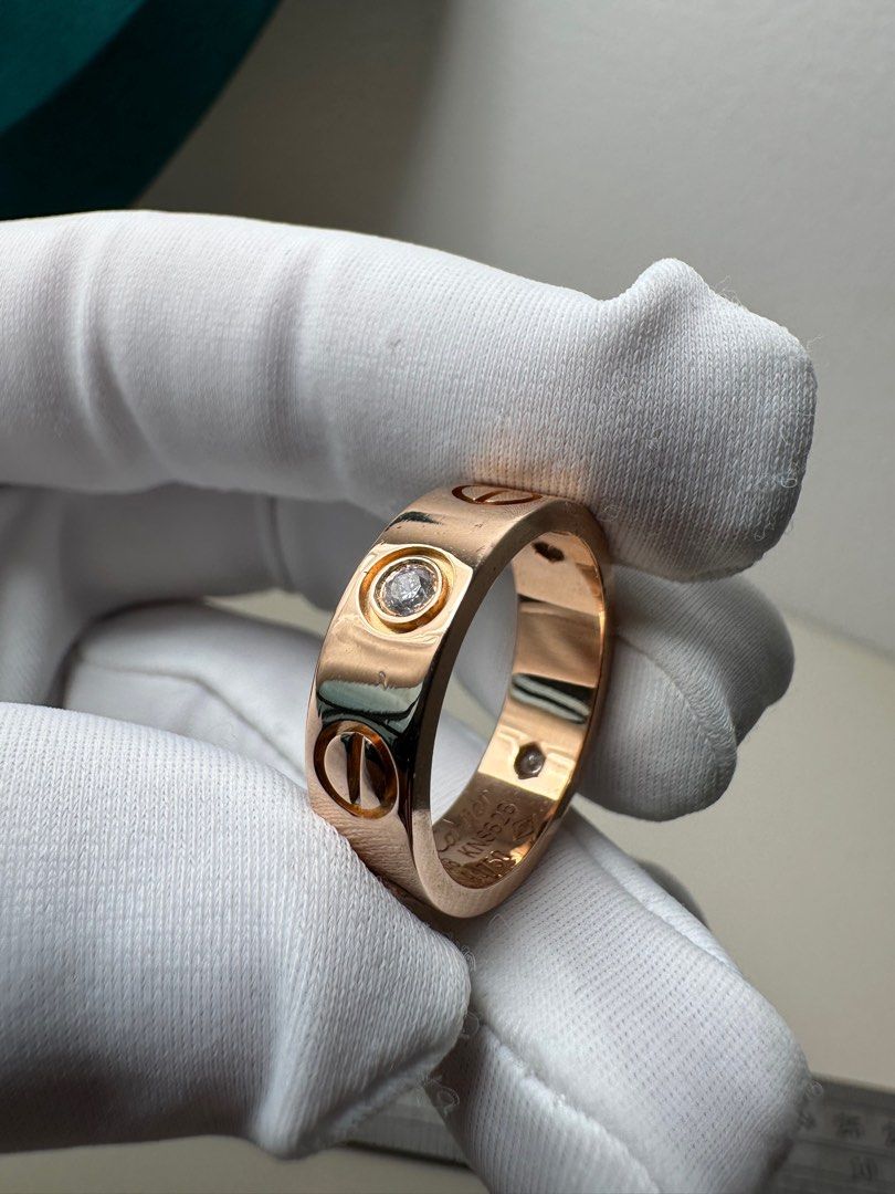 Cartier Love design 18k Rose gold ring 8.22g fine Jewelry fit size 17 Women s Fashion Jewelry Organisers Rings on Carousell