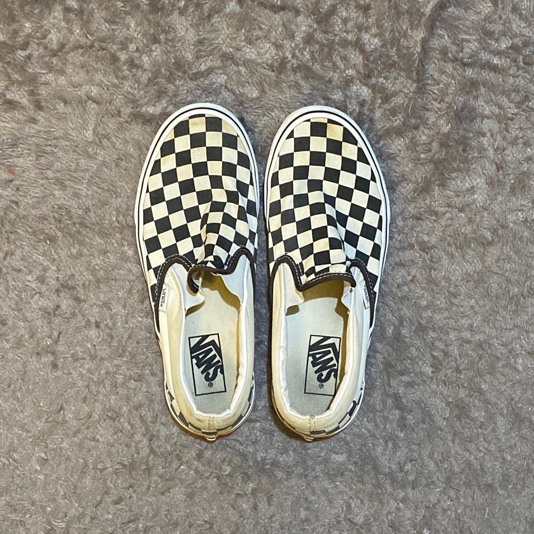 CHECKERBOARD SLIP ON VANS SIZE 39 NET BOX LENGKAP BELI DI ZALORA ORI Fesyen Wanita Sepatu di Carousell