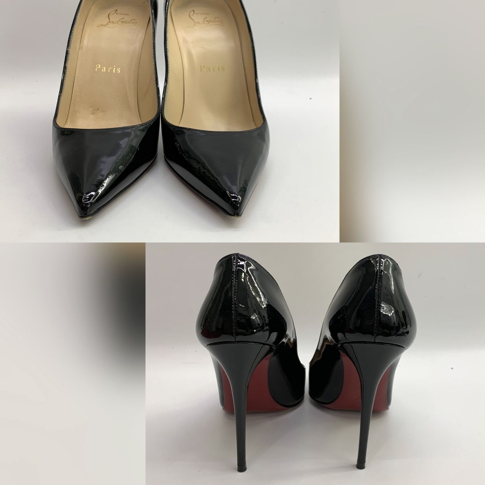 CHRISTIAN LOUBOUTIN BLACK PATENT POINTED TOE 35 HEELS 247042416 WE Luxury Sneakers Footwear on Carousell