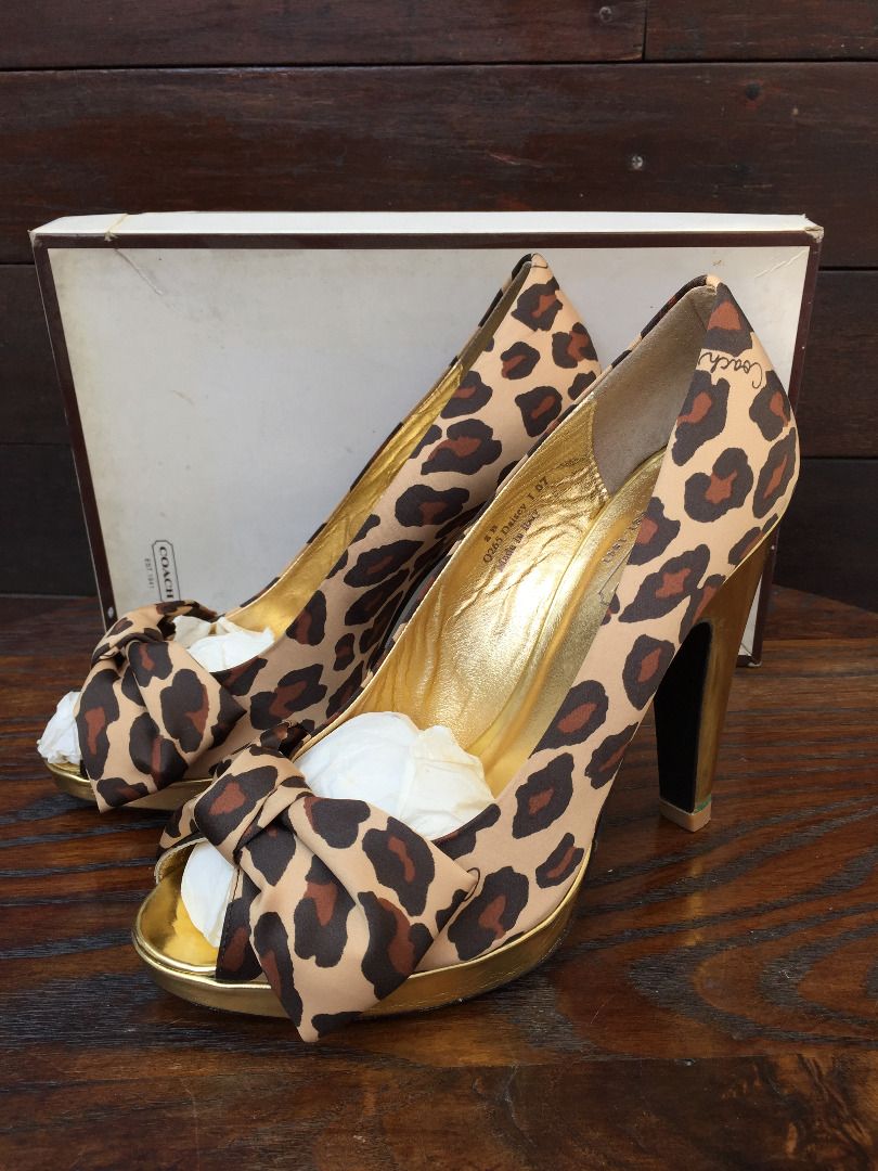 Coach leopard heels hotsell