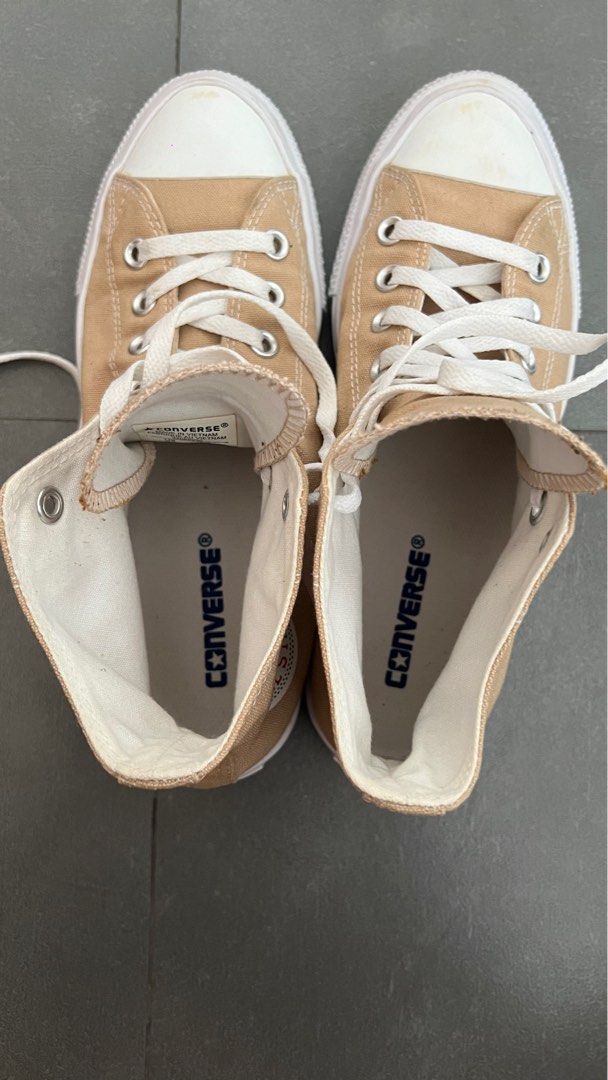 Converse beige haute cheap