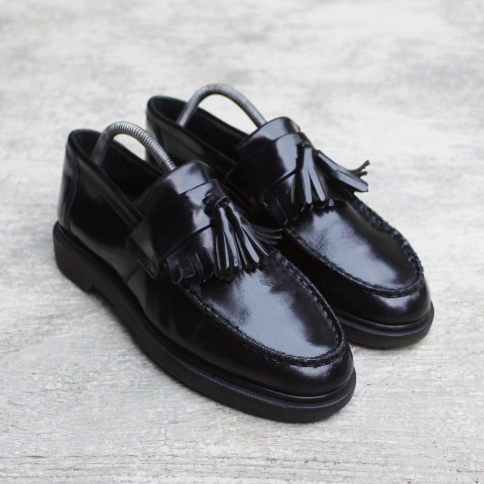 DR MARTENS ADRIAN TASSEL 7UK 41 BLACK SMOOTH LOAFERS DOCMART BOOTS