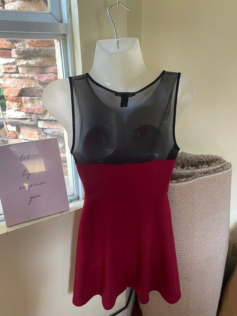 strapless open back dress Forever 21 Scoop-Neck Mini Skater Dress