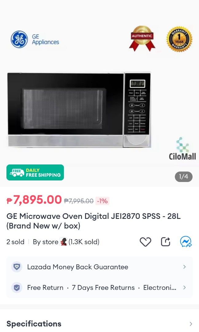 Ge microwave oven jei2870spss top