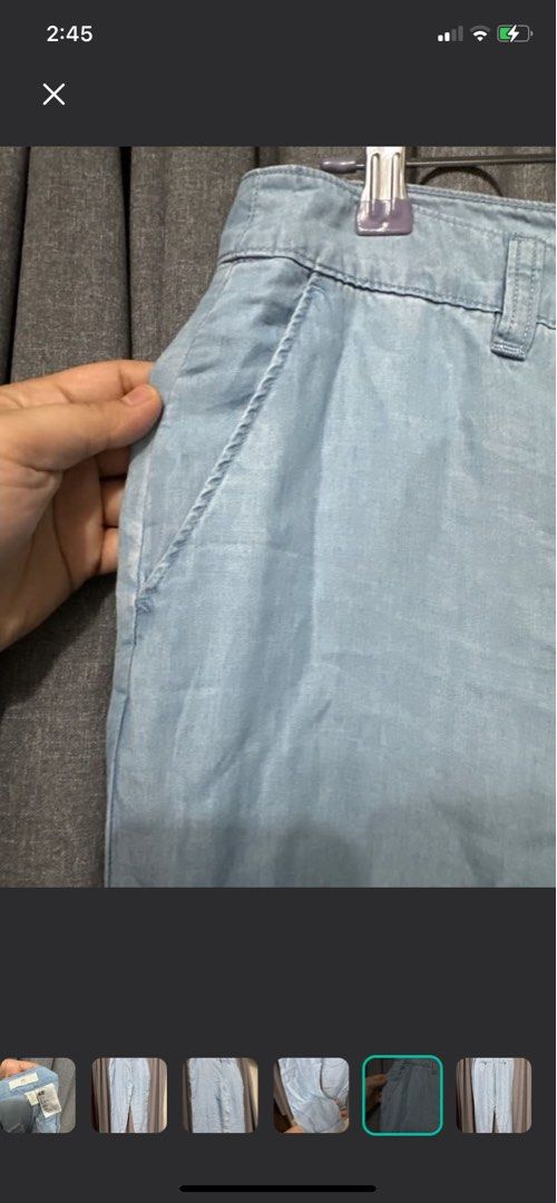 H&M (Category: Jeans) located in Tarlac. Submitted by browna9 (Listing ID 1321938524, Image 3). Description: Repost! Auth H&M chambray pants High waisted Bago ito hndi pa nagamit Soft denim cotton na bagsak Super Comfy Courier via j&t.
