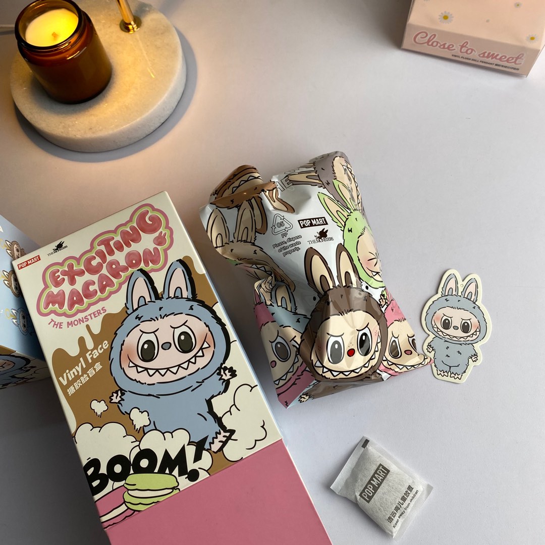 LABUBU POP MART ori SEA SALT exciting macaron, Toys & Collectibles ...