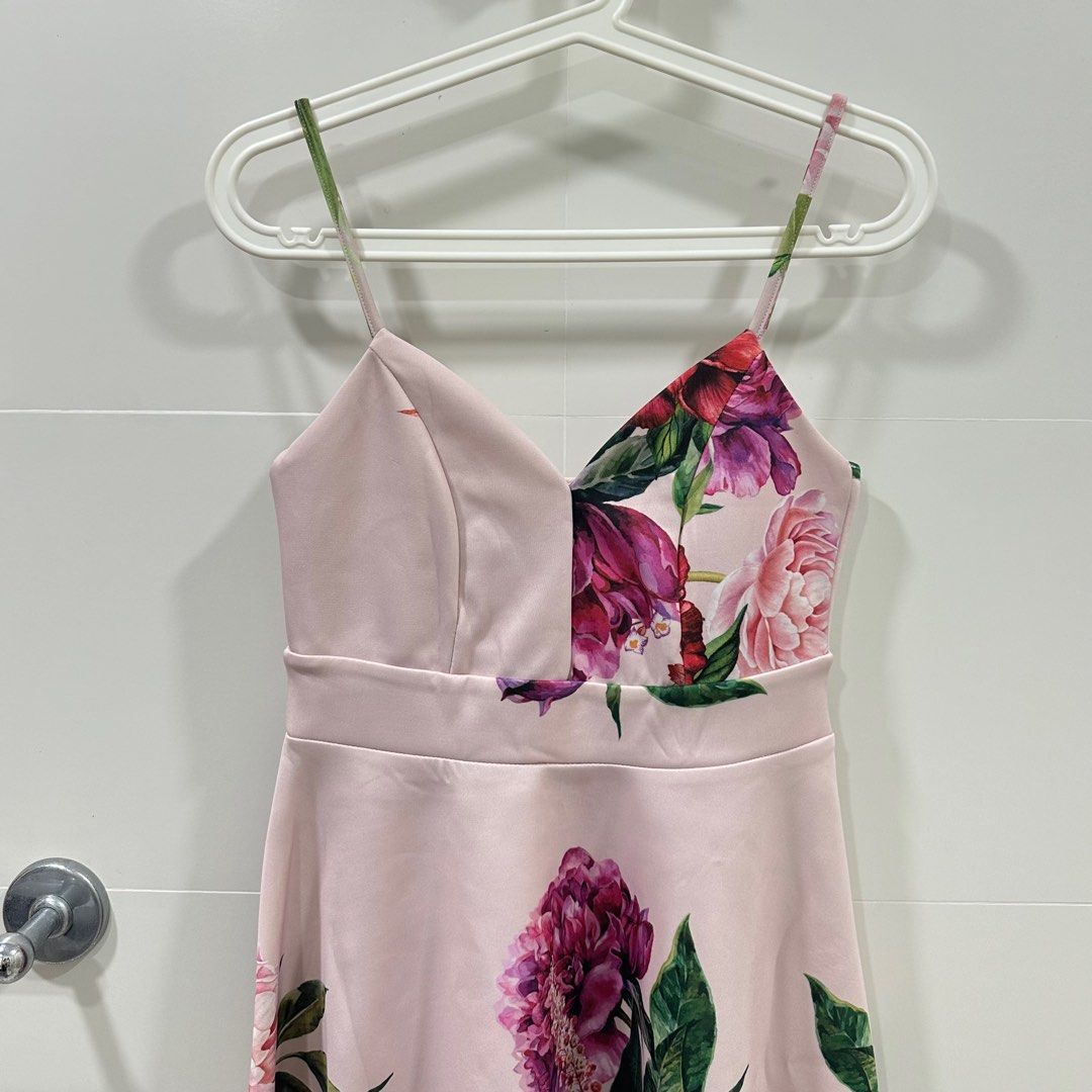 Lipsy mini scuba skater dress in pink floral 2025