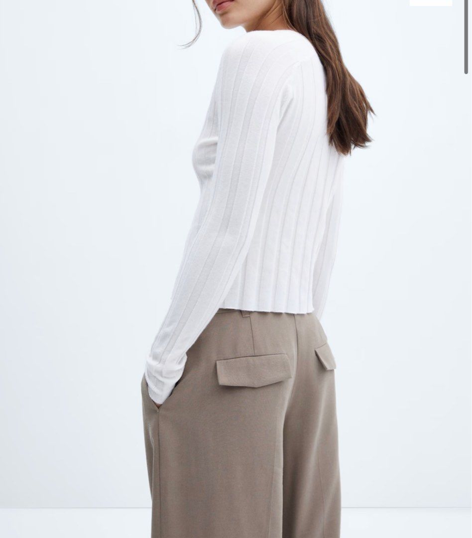 Mango Buttoned ribbed cardigan jacket sweater Women s Fashion Coats Jackets and Outerwear on Carousell