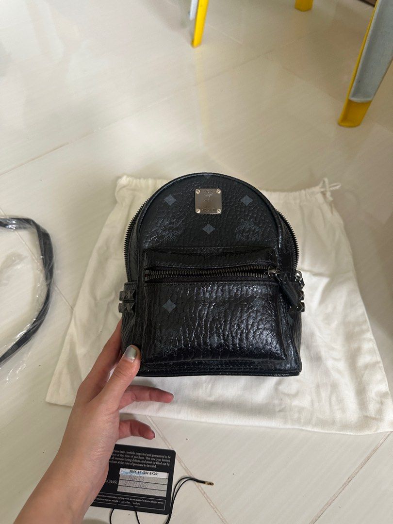 Mcm backpack mini black best sale