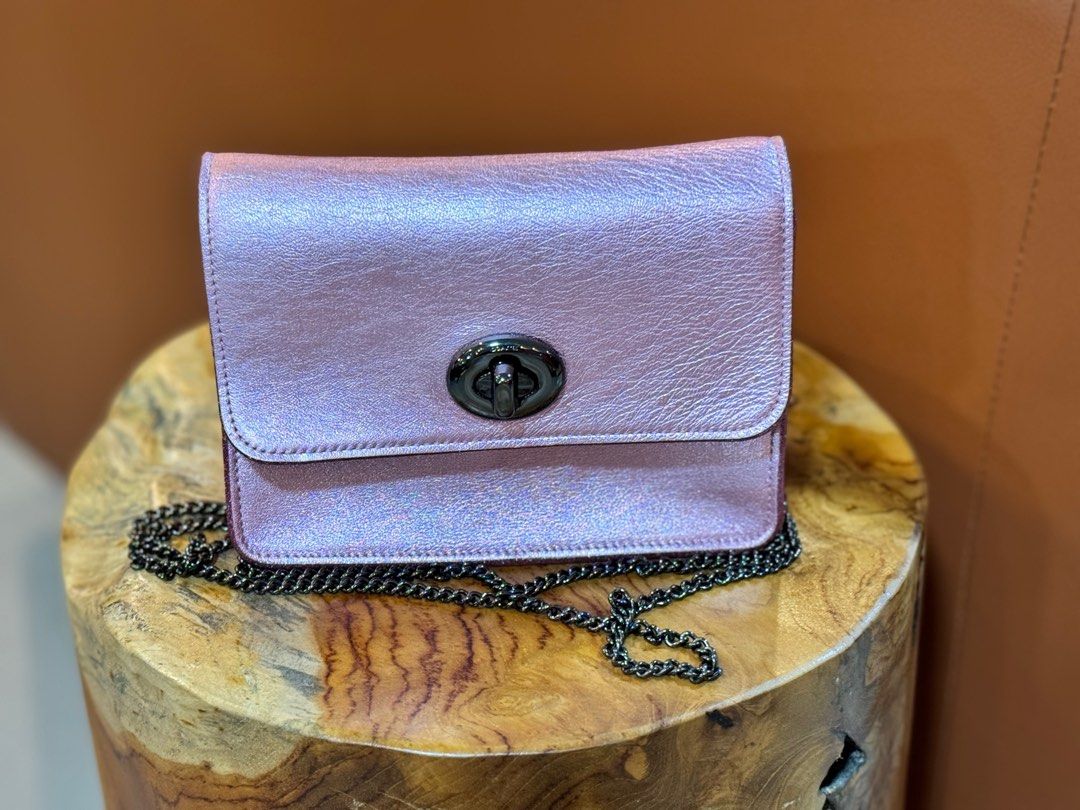 Metallic pink coach purse store