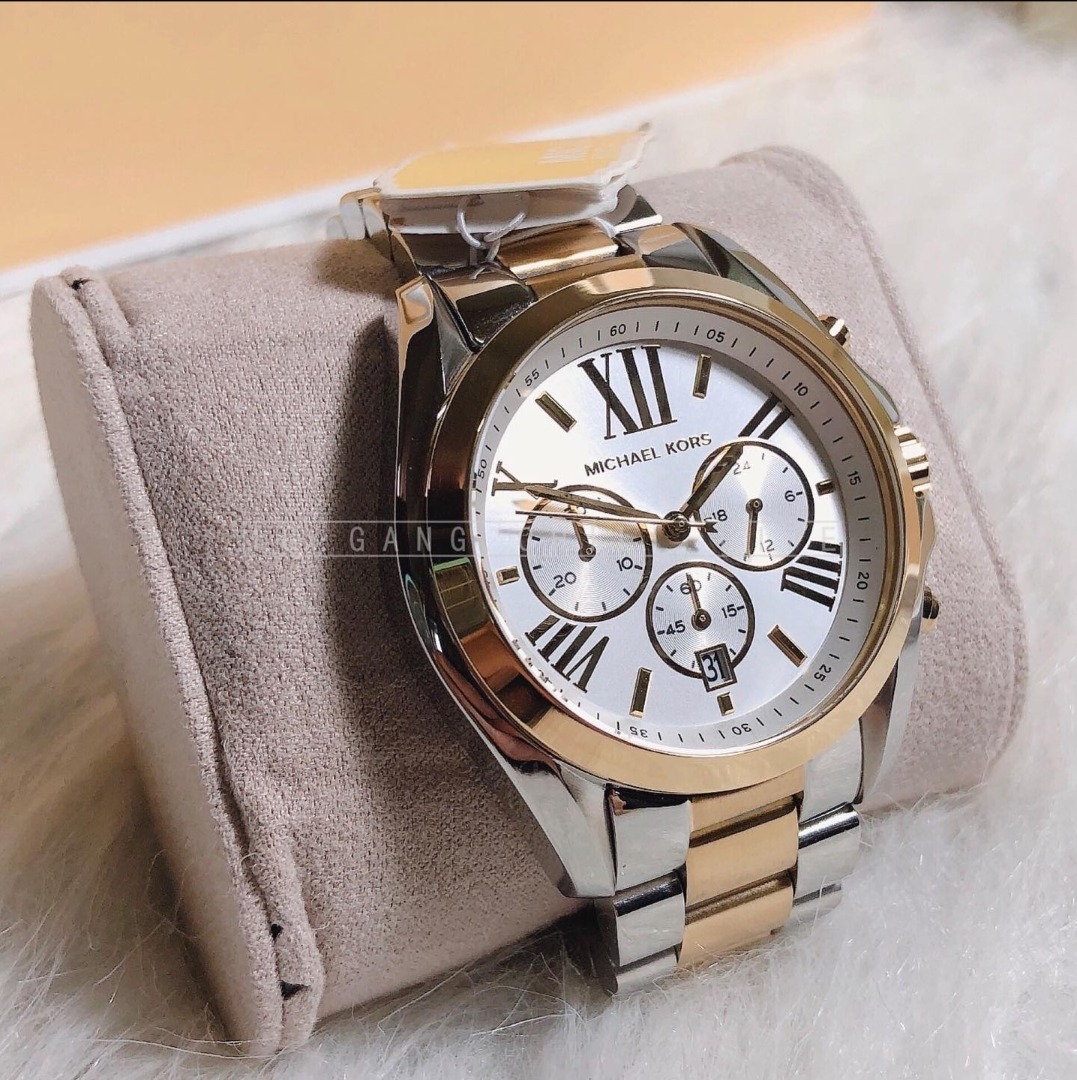 Michael kors silver chronograph watch clearance
