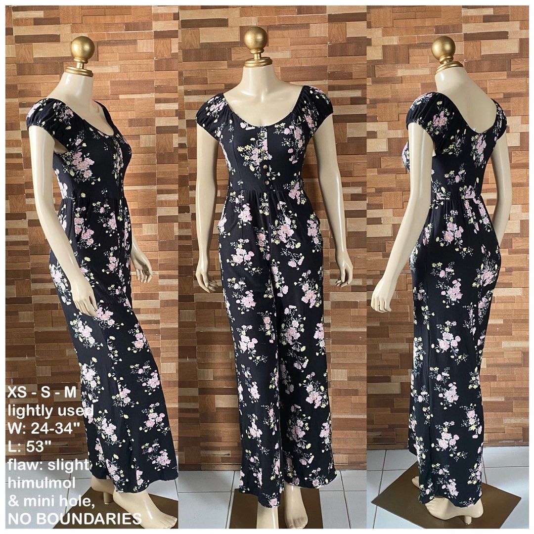 NO BOUNDARIES BLACK FLORAL JUMPSUIT Women s Fashion Dresses Sets Jumpsuits on Carousell