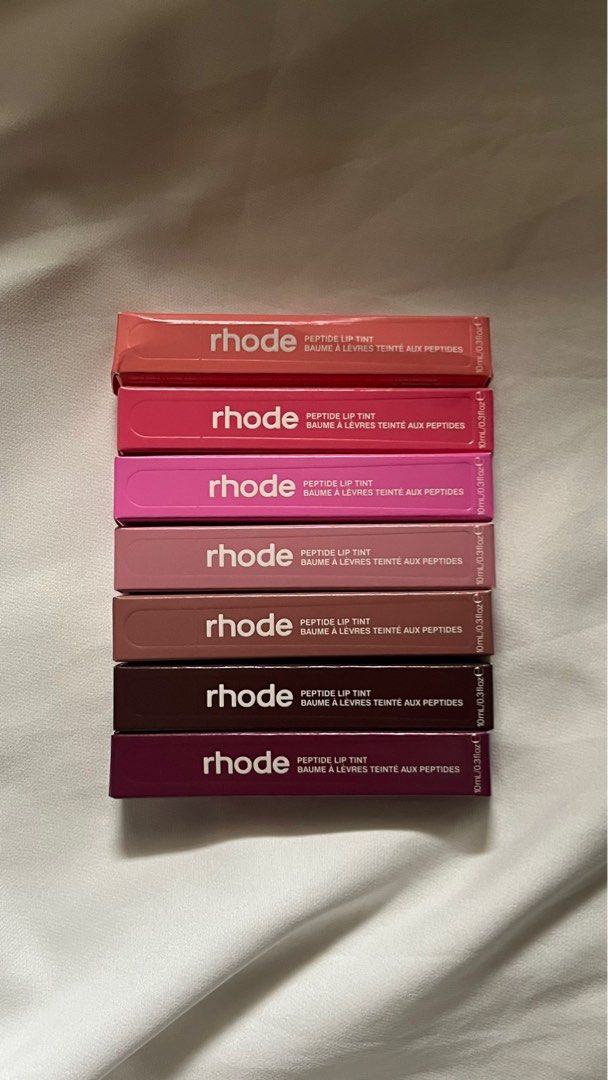 REPRICED ON HAND Rhode Lip Tint (Category: Makeup) located in Quezon City. Submitted by n.shoppe (Listing ID 1318280979, Image 1). Description: • avail for pre-order (eta: 3-4 weeks) • onhand shades: - ribbon - toast - espresso - raspberry jelly • 50% dp required • rembal once on hand • can do other pasabuy/request for more order quantities on next batch • delivery options: lalamove, grab, j&t • meetup: sm north towers ‼️ NO CANCELATIONS.