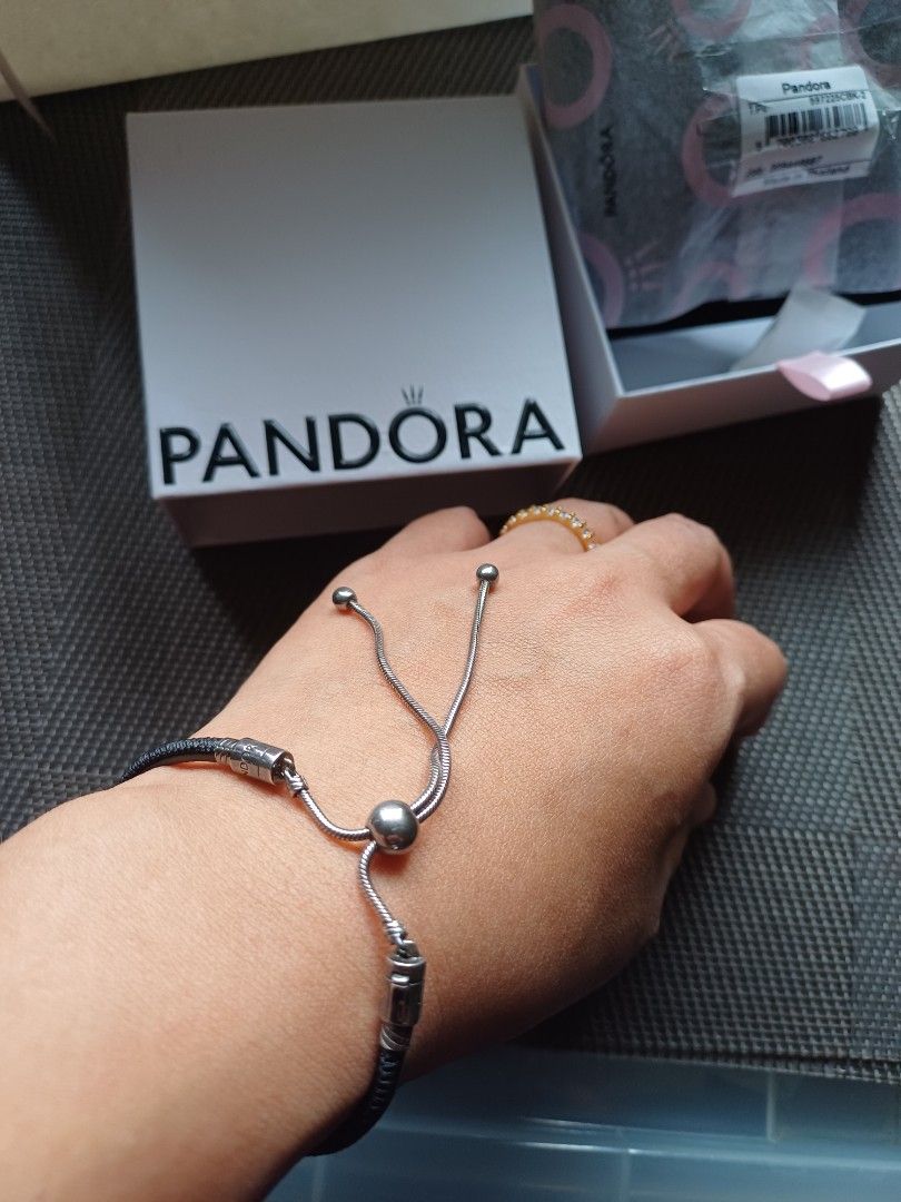 Pandora Sliding leather bracelet Women s Fashion Jewelry Organizers Bracelets on Carousell