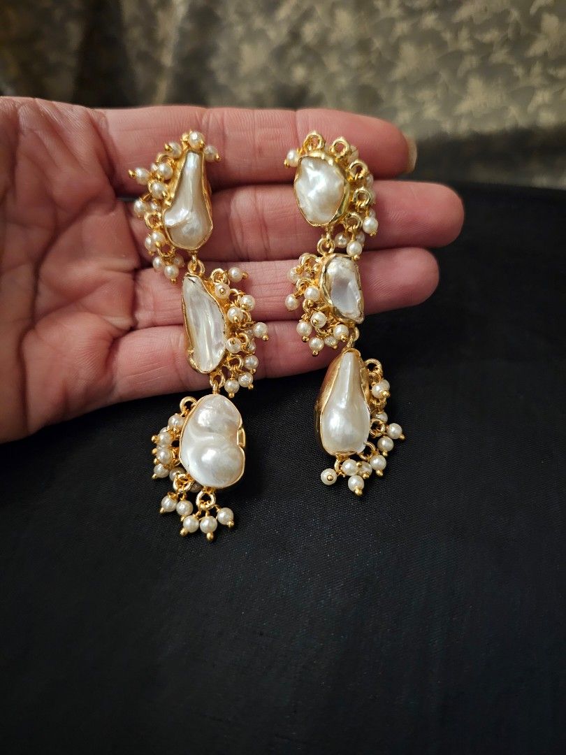 Pearl Earrings indian costume jewellery Women s Fashion Jewelry Organisers Earrings on Carousell
