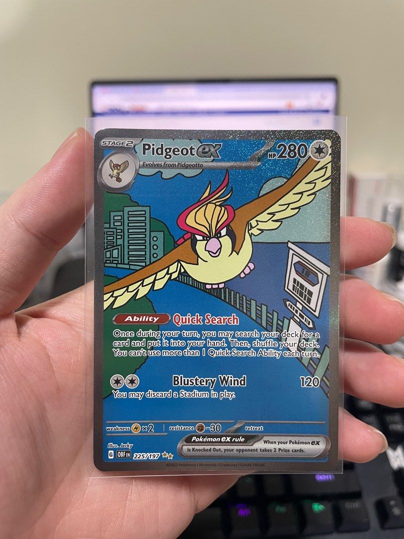 Pidgeot ex SIR (225/197) - Scarlet & Violet: Obsidian Flames, Hobbies &  Toys, Toys & Games on Carousell