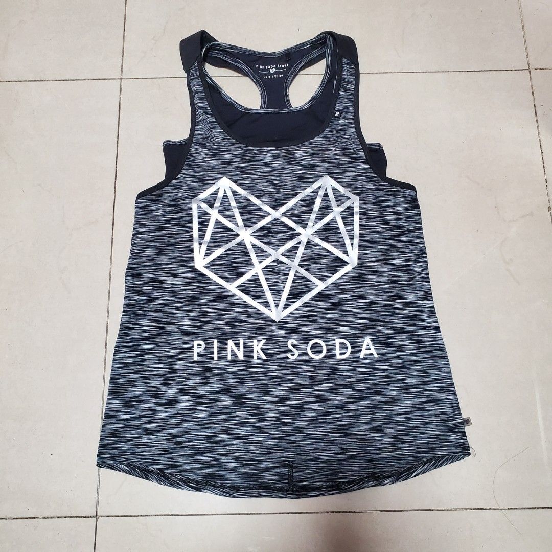 Pink Soda Gym Top Set Black Grey size UK8 Carousell