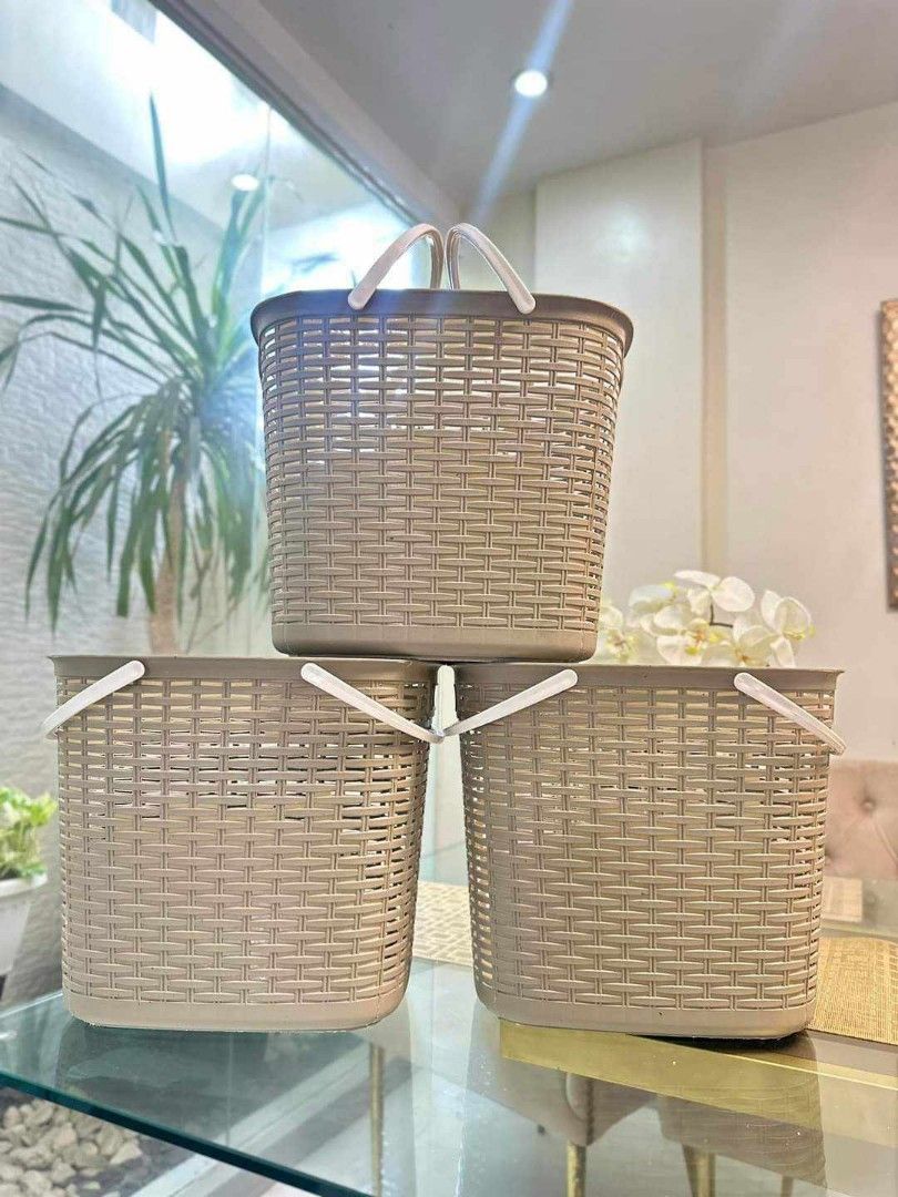 [PLASTICWARE] Storage Box, Laundry Basket, Hanger, Etc. (Category: Storage Boxes & Baskets) located in Quezon City. Submitted by 09051998 (Listing ID 1321931962, Image 2). Description: AVAILABLE ITEMS 🌻 XXL Brown Rattan Storage Box 🌻 XXL Black Rattan Storage Box 🌻 Rattan Laundry Basket 🌻 Mocha Laundry Basket 🌻 Mocha Top Table Rack 🌻 Shower Caddy 🌻 Black Laundry Basket 🌻 6 Towel Hanger 🌻 6 Sipit Hanger 🌻 6 Plastic Bowl Open for BULK Orde