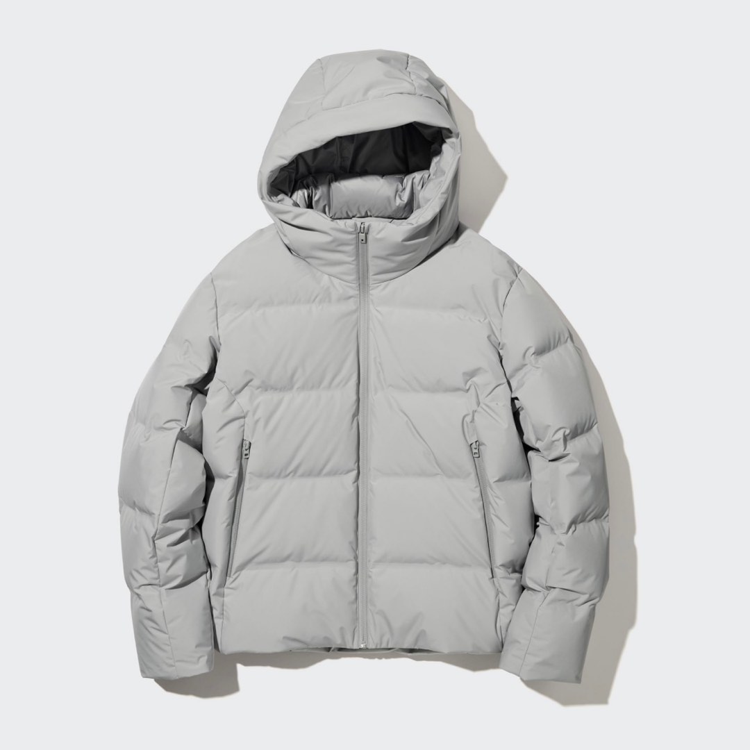 RRP 200 Uniqlo Seamless Down Jacket Parka Gray Grey 3D Cut Men s Fashion Coats Jackets and Outerwear on Carousell