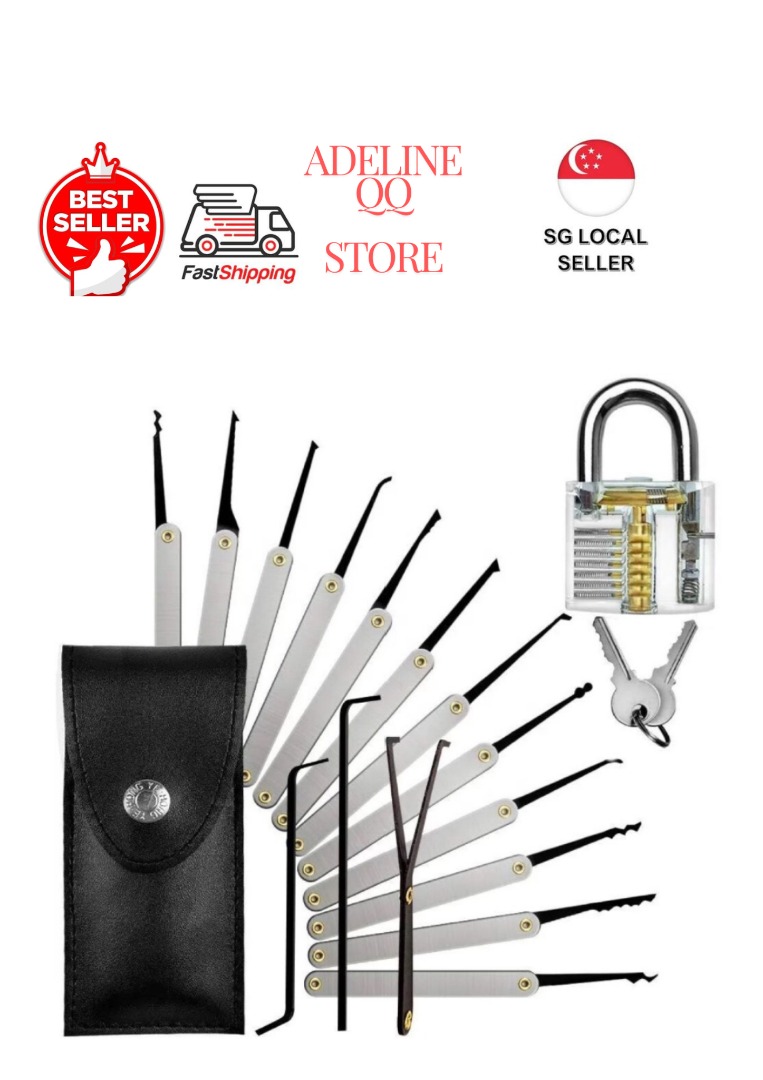 SG Local Stock 15pcs/set Lock Picking Set Practice Tool Key Extractor ...