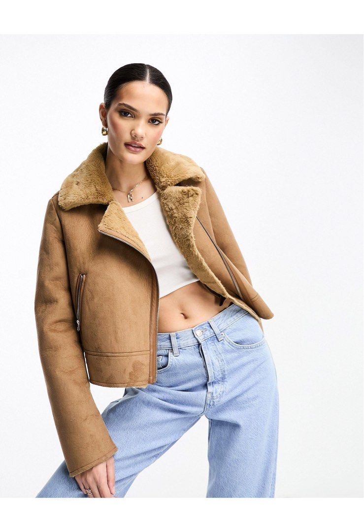 Stradivarius Aviator Jacket Women s Fashion Coats Jackets and Outerwear on Carousell