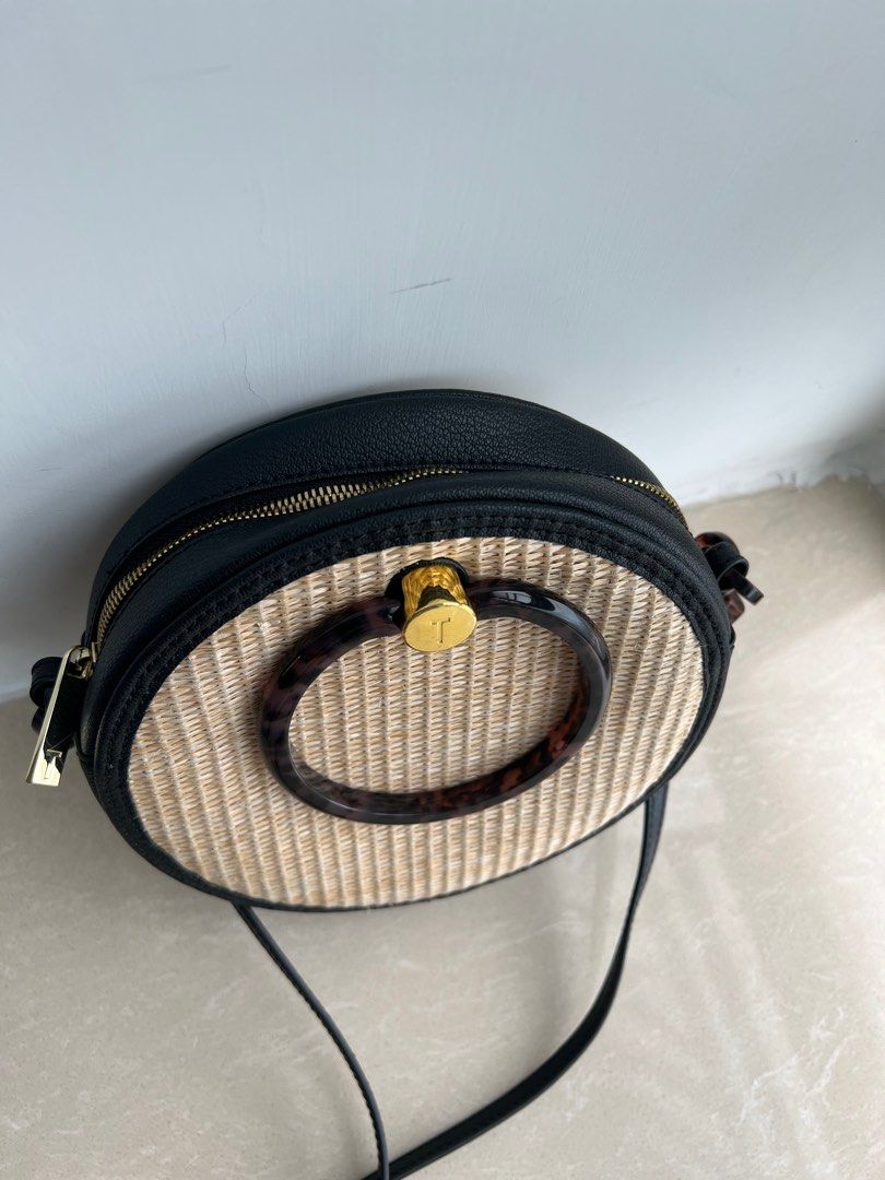 Ted Baker Agneti Resin Handle Straw Circle Crossbody Bag Carousell