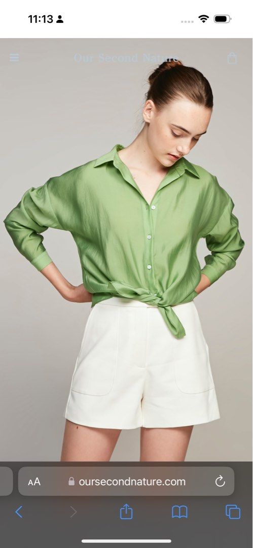 OSN Tencel Button Down Shirt - black (Category: Blouses) located in Singapore. Submitted by movingoutsale.relocate (Listing ID 1321986222, Image 1). Description: Worn twice. In excellent condition. Lightweight material, great for summer weather. Doesn’t crumple easily and looks effortlessly polished. Selling as this size no longer fits me. .