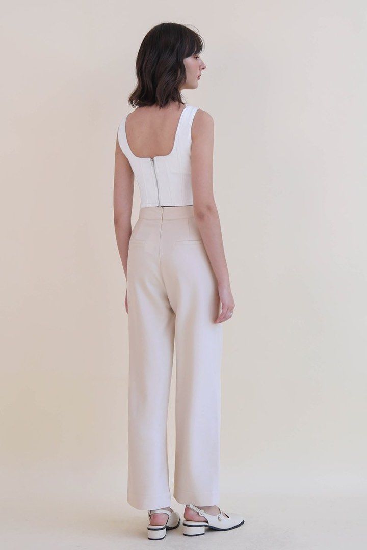 The willow label axel broad waistband pants in clay size s Women s Fashion Bottoms Other Bottoms on Carousell