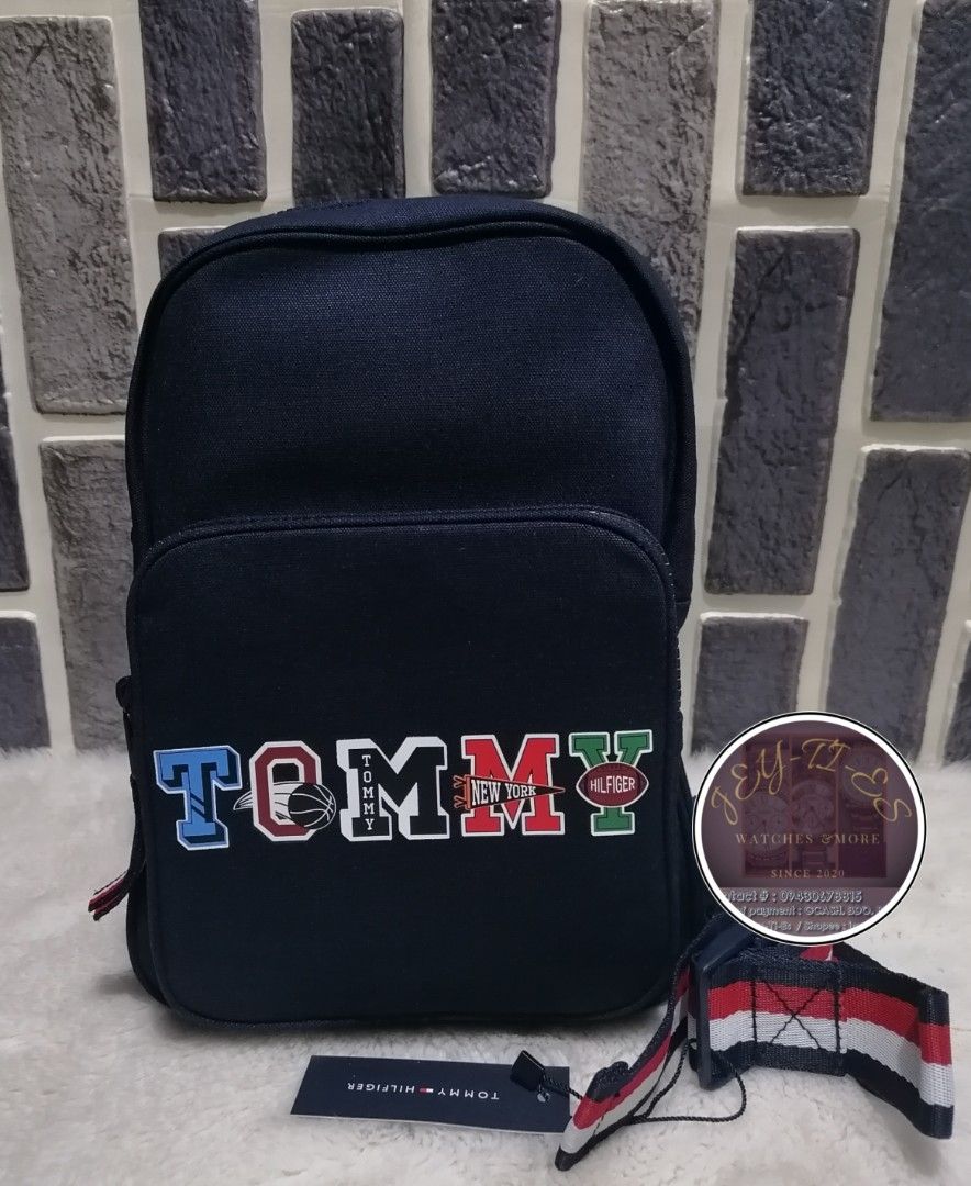 Tommy Hilfiger Crossbody Bag (Category: Sling Bags) located in Taytay. Submitted by jeyties (Listing ID 1321877729, Image 1). Description: Original Tommy Hilfiger Crossbody Bag Material : Textile/Nylon Strap 29cm height x 20cm width.