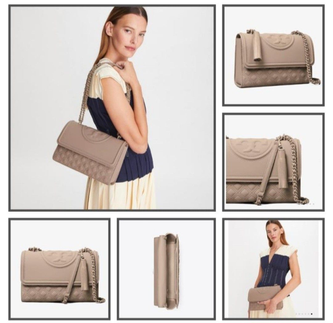 Tory Burch Fleming Matte Small Convertible full Leather Shoulder size