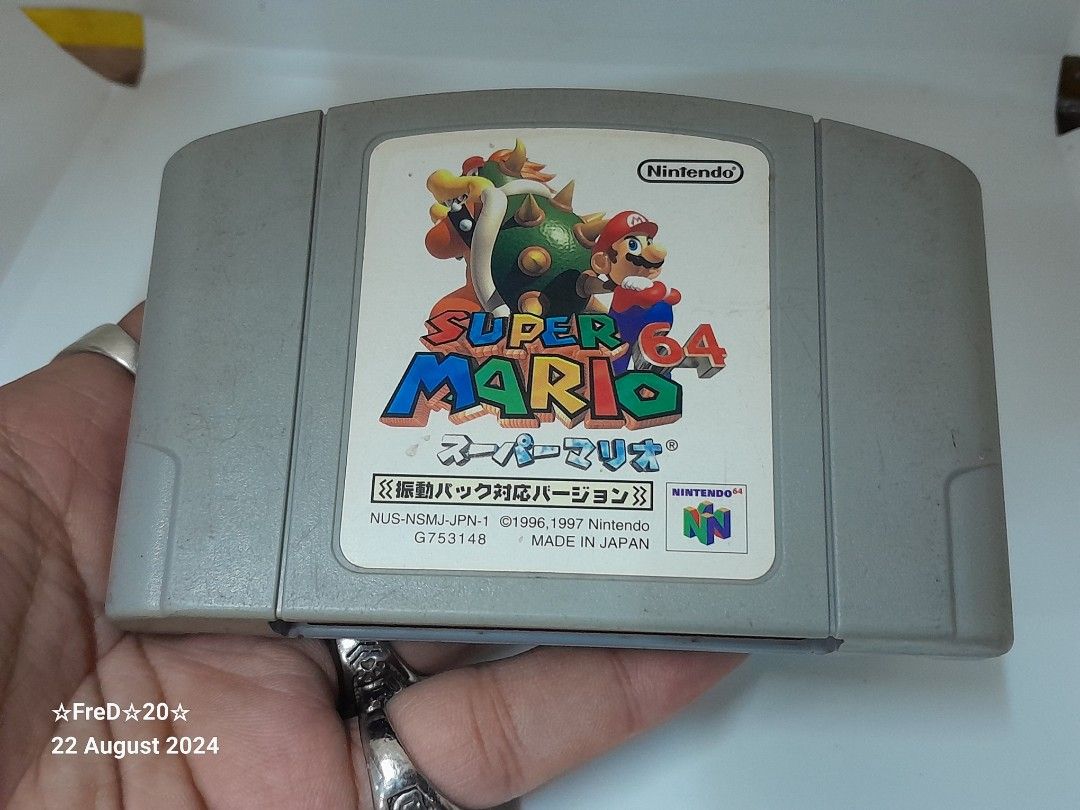 Vintage Super Mario 64 Nintendo 64 Game (Category: Nintendo) located in San Pablo. Submitted by fredambion (Listing ID 1321894655, Image 1). Description: *Please Take Time To Read Descriptions & Check The Photos *What You See Is What You Get *Vintage Super Mario 64 Nintendo 64 Game *For Only 250 *Untested / As is / Authentic *Made in Japan *Case Well Used Condition *Board Well Used Condition *Good For Display Collection *2nd Hand Condition *Manag
